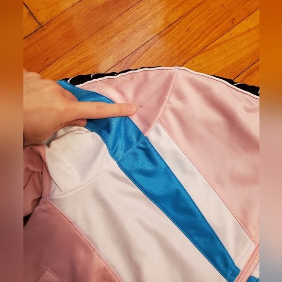 Kappa Authentic Football Esta Track Cropped Jacket Pink White Blue. L. Y2K. - Picture 12 of 12